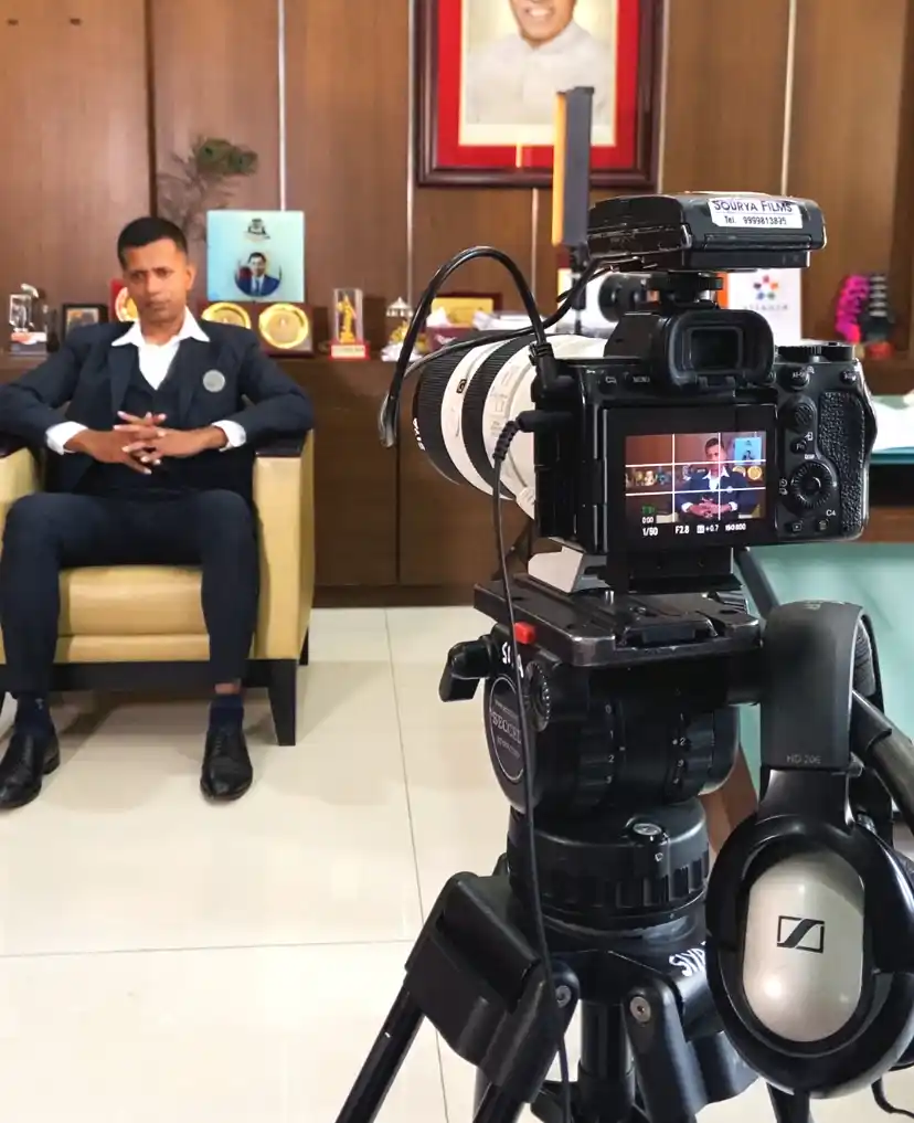 Brand film shoot in a modern Gurgaon office